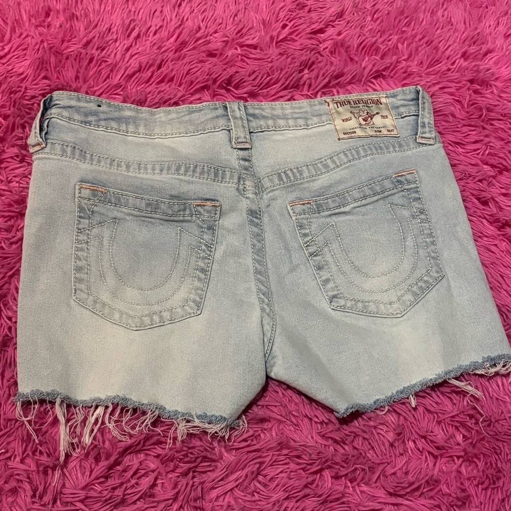 True Religion Mid Rise Curvy Shorts Women Size 30